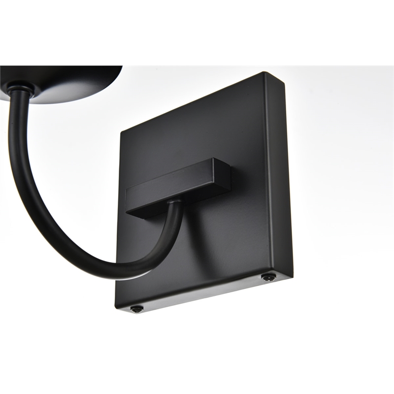 Living District Avani 1-Light Iron & Glass Bath Sconce in Black & Clear