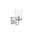 Living District Avani 1-Light Iron & Glass Bath Sconce in Chrome and Clear