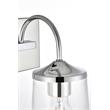 Living District Avani 1-Light Iron & Glass Bath Sconce in Chrome and Clear