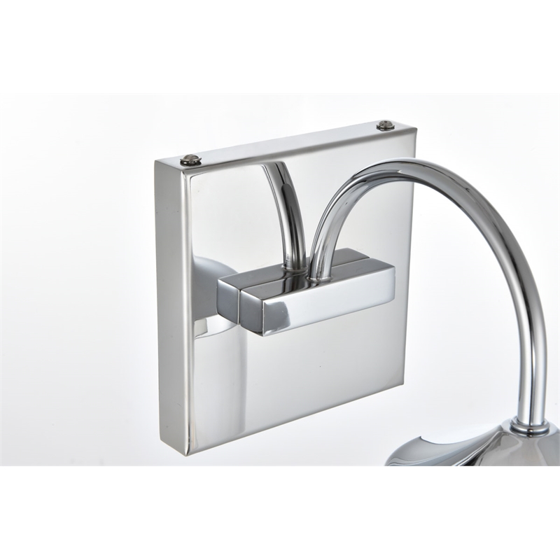 Living District Avani 1-Light Iron & Glass Bath Sconce in Chrome and Clear