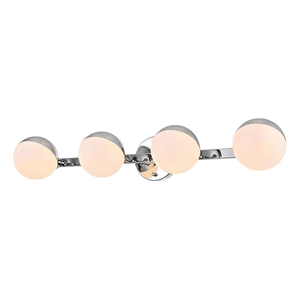 Living District Majesty 4-Light Metal Bath Sconce in Chrome/Frosted White