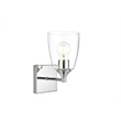 Living District Gianni 1-Light Iron & Glass Bath Sconce in Chrome/Clear