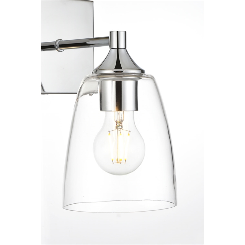Living District Gianni 1-Light Iron & Glass Bath Sconce in Chrome/Clear