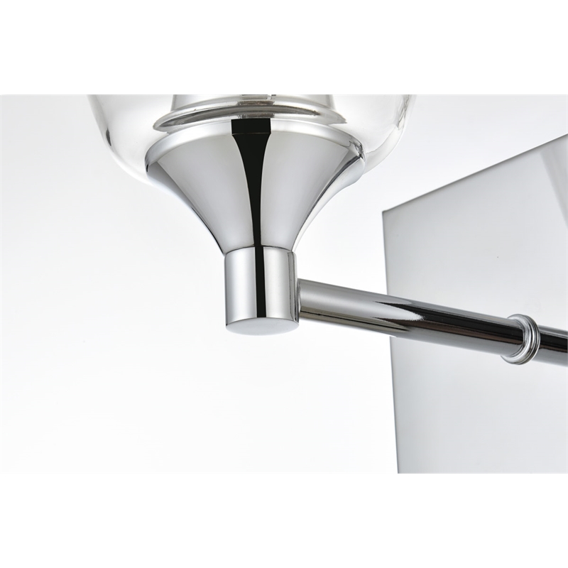 Living District Gianni 1-Light Iron & Glass Bath Sconce in Chrome/Clear