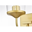 Living District Avani 1-Light Iron & Glass Bath Sconce in Brass and Clear