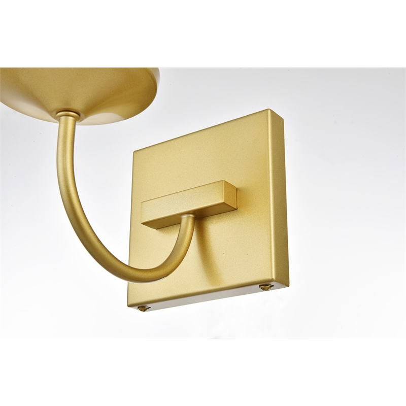 Living District Avani 1-Light Iron & Glass Bath Sconce in Brass and Clear