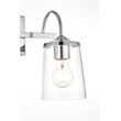 Living District Avani 2-Light Iron & Glass Bath Sconce in Chrome and Clear