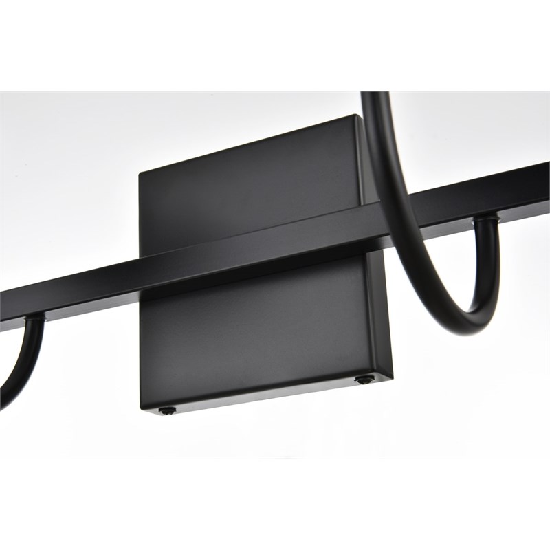 Living District Avani 4-Light Iron & Glass Bath Sconce in Black and Clear
