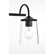 Living District Avani 4-Light Iron & Glass Bath Sconce in Black and Clear