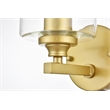 Living District Mayson 1-Light Iron & Glass Bath Sconce in Brass/Clear