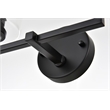 Living District Mayson 2-Light Iron & Glass Bath Sconce in Black/Clear