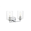 Living District Mayson 2-Light Iron & Glass Bath Sconce in Chrome/Clear