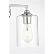 Living District Mayson 2-Light Iron & Glass Bath Sconce in Chrome/Clear