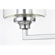 Living District Mayson 2-Light Iron & Glass Bath Sconce in Chrome/Clear