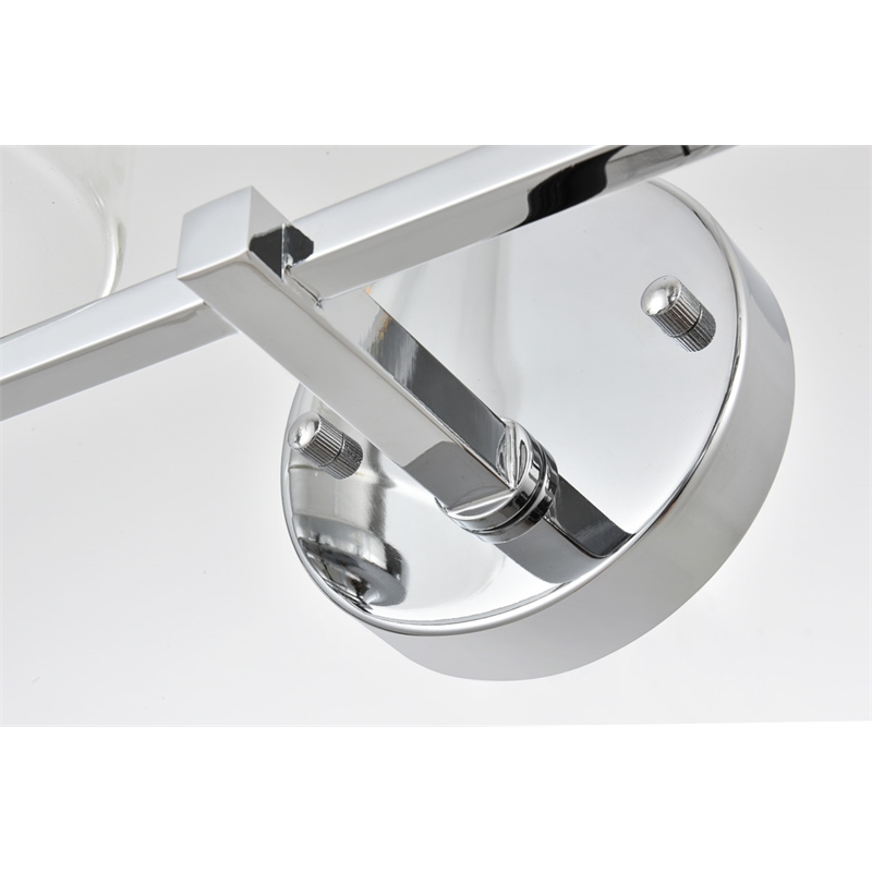 Living District Mayson 2-Light Iron & Glass Bath Sconce in Chrome/Clear