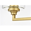 Living District Mayson 2-Light Iron & Glass Bath Sconce in Brass/Clear