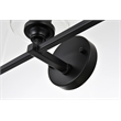Living District Mayson 3-Light Iron & Glass Bath Sconce in Black/Clear