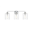 Living District Mayson 3-Light Iron & Glass Bath Sconce in Chrome/Clear