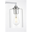Living District Mayson 3-Light Iron & Glass Bath Sconce in Chrome/Clear