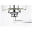 Living District Mayson 3-Light Iron & Glass Bath Sconce in Chrome/Clear
