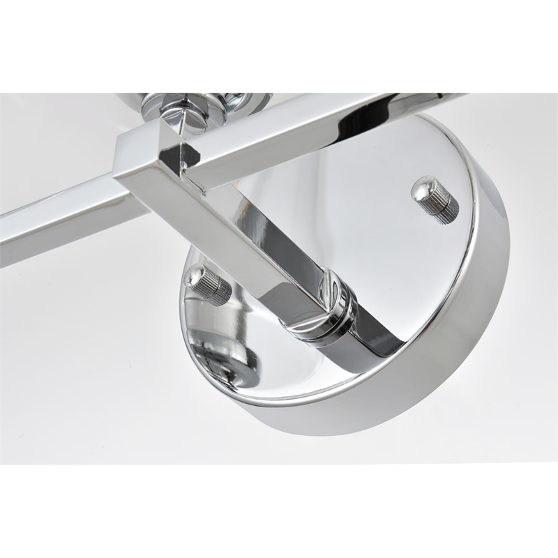 Living District Mayson 3-Light Iron & Glass Bath Sconce in Chrome/Clear