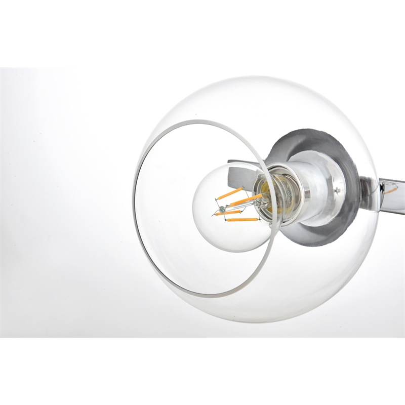 Living District Rogelio 4-Light Iron & Glass Bath Sconce in Chrome/Clear