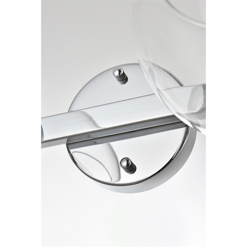 Living District Rogelio 4-Light Iron & Glass Bath Sconce in Chrome/Clear