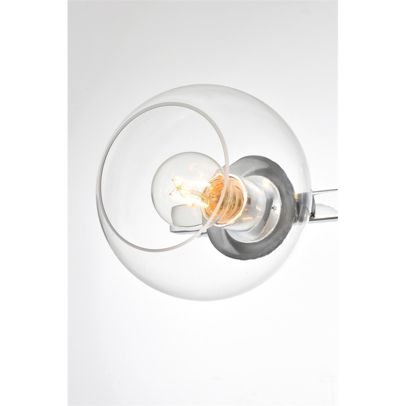 Living District Rogelio 4-Light Iron & Glass Bath Sconce in Chrome/Clear