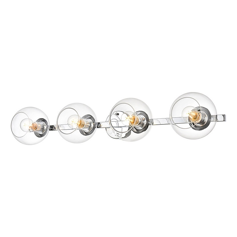 Living District Rogelio 4-Light Iron & Glass Bath Sconce in Chrome/Clear