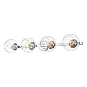 Living District Rogelio 4-Light Iron & Glass Bath Sconce in Chrome/Clear