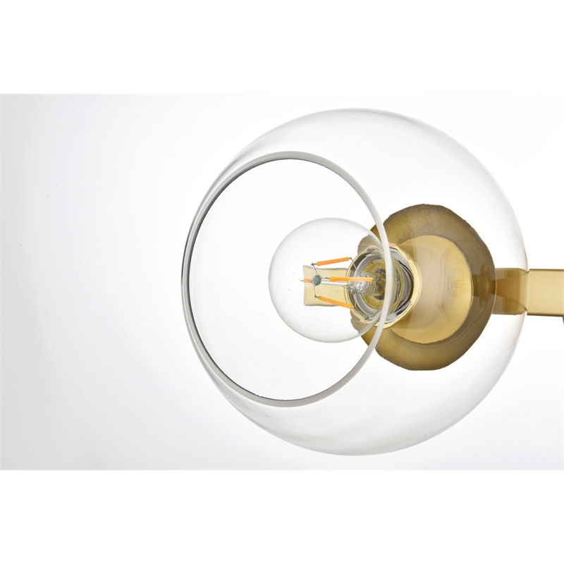 Living District Rogelio 4-Light Iron & Glass Bath Sconce in Brass/Clear