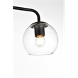Living District Genesis 2-Light Iron & Glass Bath Sconce in Black/Clear