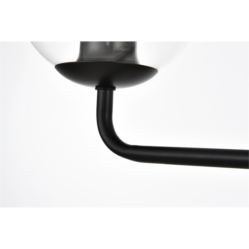 Living District Genesis 2-Light Iron & Glass Bath Sconce in Black/Clear