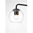 Living District Genesis 3-Light Iron & Glass Bath Sconce in Black/Clear