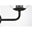 Living District Genesis 3-Light Iron & Glass Bath Sconce in Black/Clear