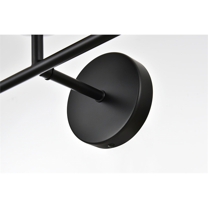 Living District Genesis 3-Light Iron & Glass Bath Sconce in Black/Clear