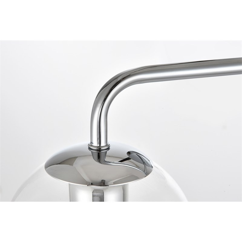 Living District Genesis 3-Light Iron & Glass Bath Sconce in Chrome/Clear