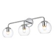 Living District Genesis 3-Light Iron & Glass Bath Sconce in Chrome/Clear