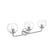 Living District Genesis 3-Light Iron & Glass Bath Sconce in Chrome/Clear