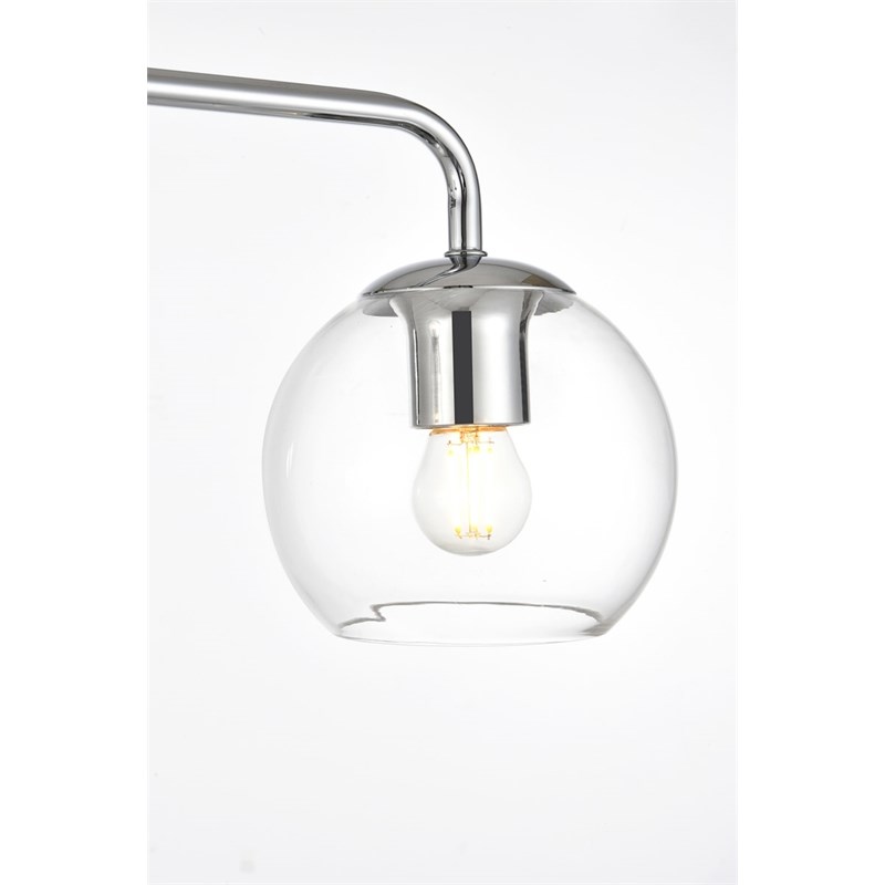 Living District Genesis 3-Light Iron & Glass Bath Sconce in Chrome/Clear