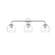 Living District Genesis 3-Light Iron & Glass Bath Sconce in Chrome/Clear