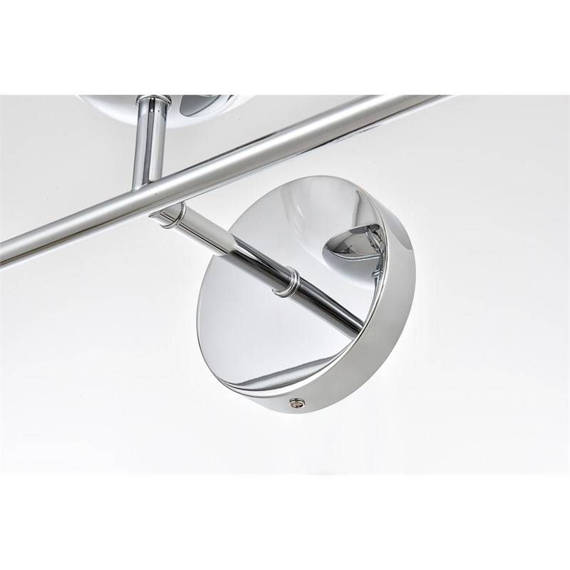 Living District Genesis 3-Light Iron & Glass Bath Sconce in Chrome/Clear