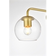 Living District Genesis 3-Light Iron & Glass Bath Sconce in Brass/Clear