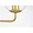 Living District Genesis 3-Light Iron & Glass Bath Sconce in Brass/Clear