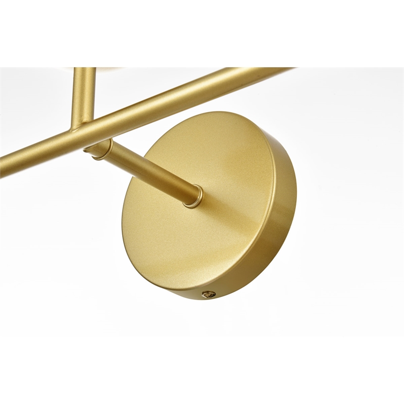Living District Genesis 3-Light Iron & Glass Bath Sconce in Brass/Clear