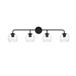 Living District Genesis 4-Light Iron & Glass Bath Sconce in Black/Clear