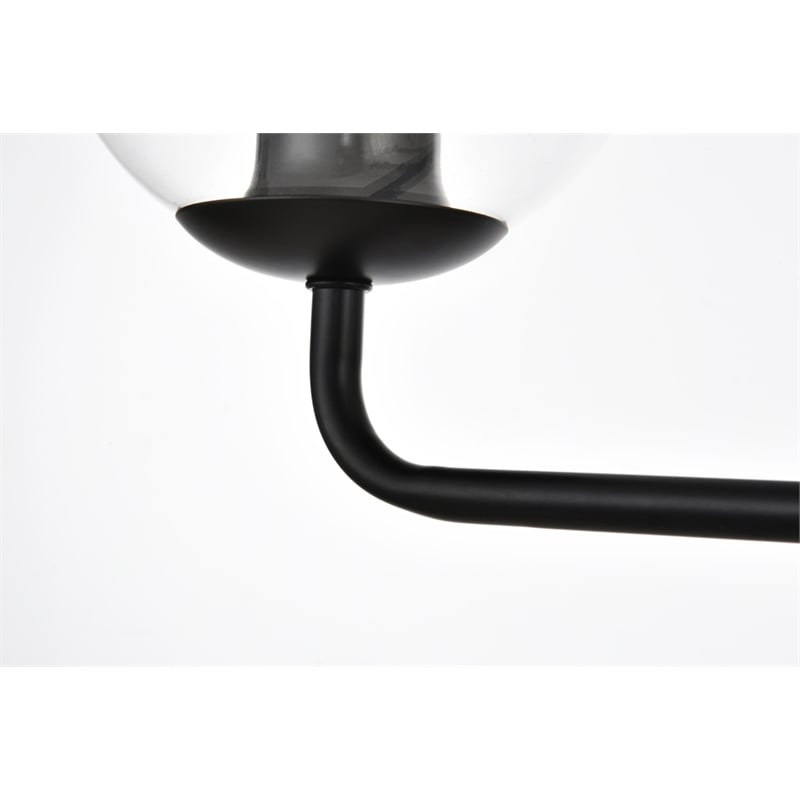 Living District Genesis 4-Light Iron & Glass Bath Sconce in Black/Clear