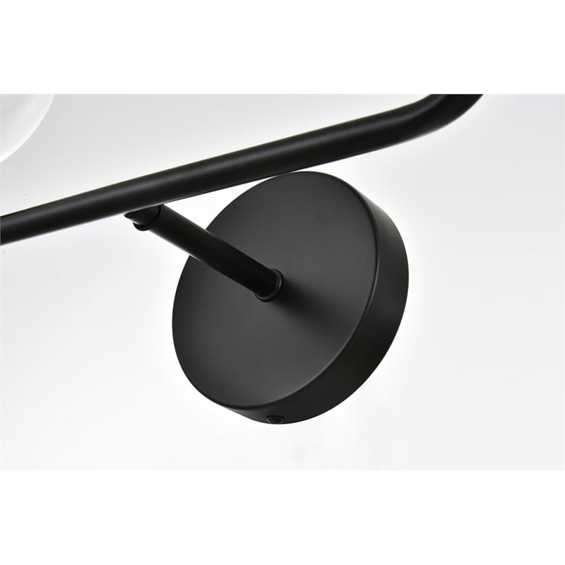 Living District Genesis 4-Light Iron & Glass Bath Sconce in Black/Clear