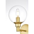 Living District Jaelynn 1-Light Iron & Glass Bath Sconce in Brass/Clear