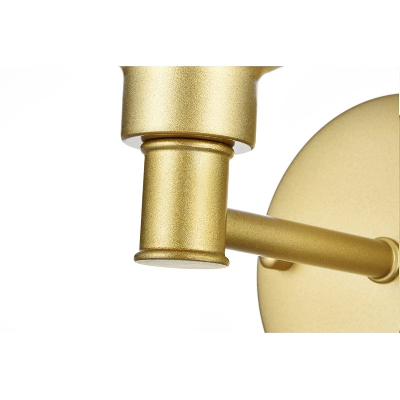 Living District Jaelynn 1-Light Iron & Glass Bath Sconce in Brass/Clear